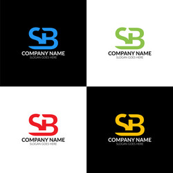 Letter sb logo icon flat Royalty Free Vector Image