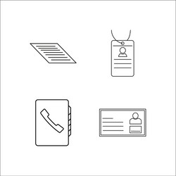 office simple linear icon setsimple outline icons vector image