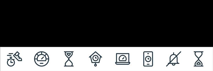 speedometer and time line icons linear set vector image