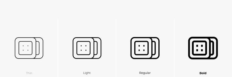 square button icon thin light regular and bold vector image