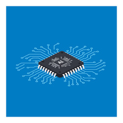 central processing unit with circuit connections vector image