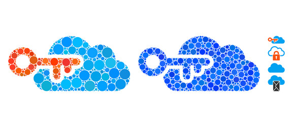 Cloud access composition icon round dots vector