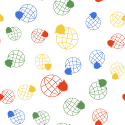 Color shield with world globe icon isolated vector