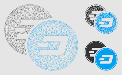 dash coins mesh network model and triangle vector image