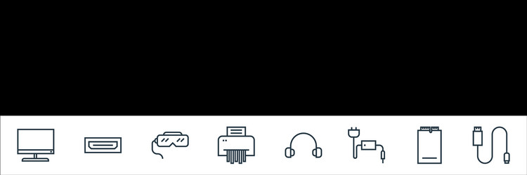 hardware line icons linear set quality vector image