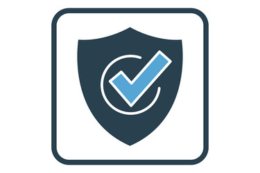 trusted security icon shield with check vector image