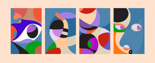 abstract colorful geometric and curvy pattern vector image