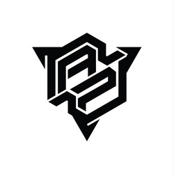 Ap logo monogram hexagon shape with triangle Vector Image