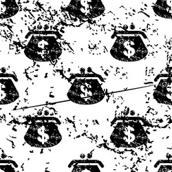 dollar purse pattern grunge monochrome vector