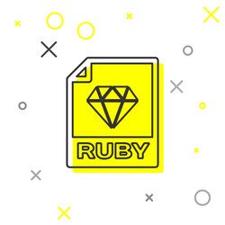 grey ruby file document icon download button vector image