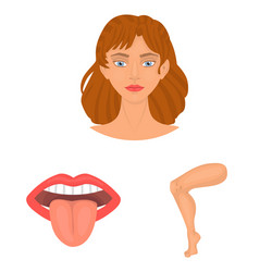 isolated object body and part icon collection vector image