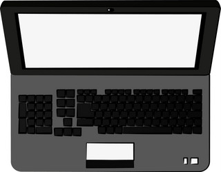 Laptop computer with blank screen icon image vector