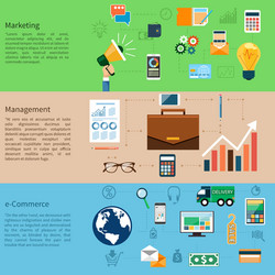 Marketing management and e-commerce vector