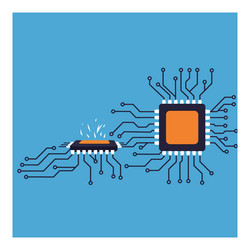microchip design with circuit connections vector image