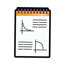 notebook with graphic charts vector image
