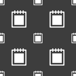 notepad icon sign seamless pattern on a gray vector image