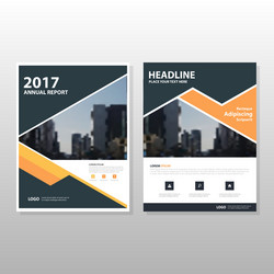 orange triangle annual report leaflet templates vector