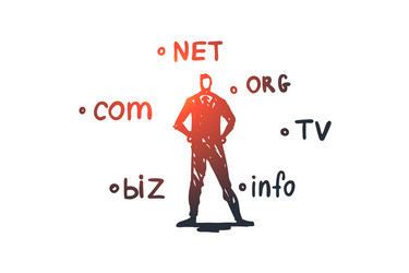 domain internet name web hosting concept hand vector image