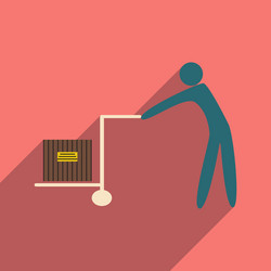 flat with shadow icon and mobile application cargo vector image