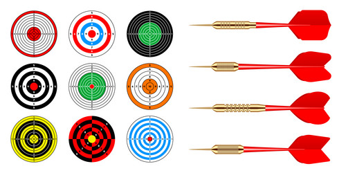 paper targets with dart arrows shooting range vector image