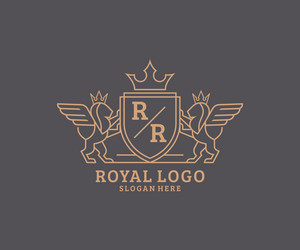 Royal Lion Crest Logo Vector Image