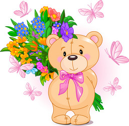 teddy bear holding a flower