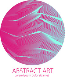 abstraction art linear textured element in round vector image