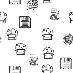 nostalgia and memory seamless pattern vector image