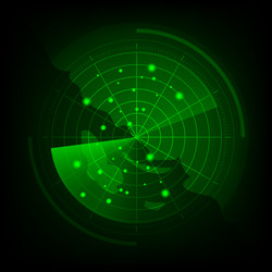 Radar Screen with Map Display vector image