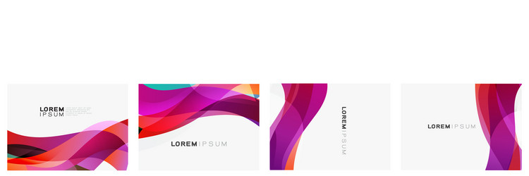set colorful gradient curve on white vector image