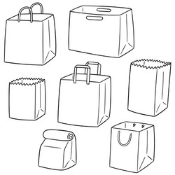 Set of paper bag vector