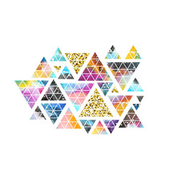 triangular space design abstract watercolor vector image