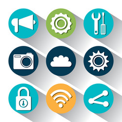 web hosting and cloud computing vector image