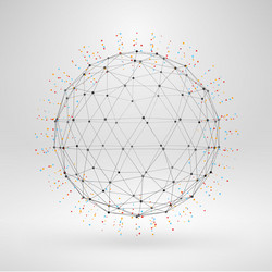 wireframe polygonal element 3d sphere with lines vector image