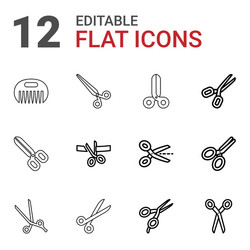 12 scissor icons vector