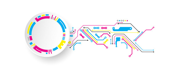 abstract technological background with various vector image