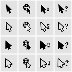 black cursor icon set vector image