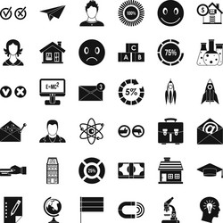 computer learning icons set simple style vector image