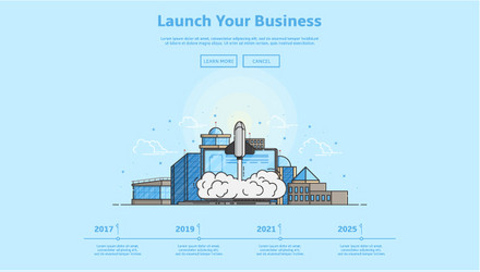 concept of web banner with launch rocket vector