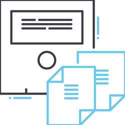 duplicate data storage line icon outline symbol vector image