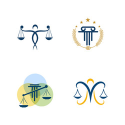 Justice Law Firm Icon Set Vector Image