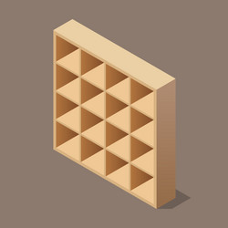 minimal bookshelf isometric view vector image