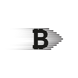 bitcoin coin with fast speed motion lines vector image