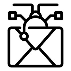blockchain sending email message with digital vector image