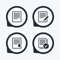 document icons download file and checkbox vector image
