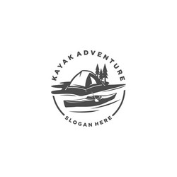 Kayak Adventure Logo Vector Image