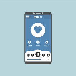 Media player application app template with flat vector