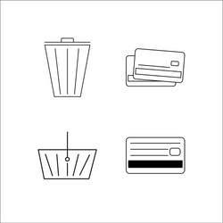 office simple linear icon setsimple outline icons vector image