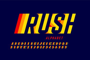 Speed Font Set - Dynamic Typography vector image