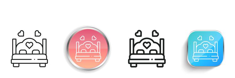 bed icon thin linear regular and button style vector image